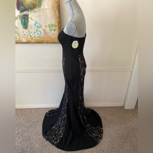 WINDSOR 🖤BLACK🖤 STRAPLESS MERMAID PROM FORMAL DRESS SIZE MEDIUM 🌟NWT🌟 - Picture 5 of 16